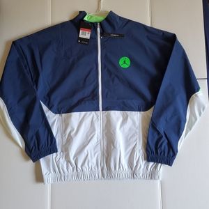 Jordan Nike Legacy AJ13 Jacket Men’s Size Large Blue White Green CW0837-414